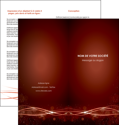 personnaliser modele de depliant 2 volets  4 pages  rouge couleur couleurs MIDBE72754