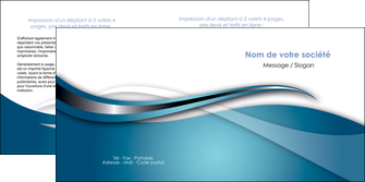 personnaliser modele de depliant 2 volets  4 pages  web design bleu fond bleu couleurs froides MIF72808