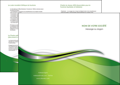 creation graphique en ligne depliant 2 volets  4 pages  web design vert fond vert verte MIF73096