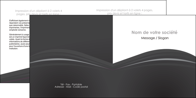 creer modele en ligne depliant 2 volets  4 pages  restaurant menu noir blanc MIDLU74030