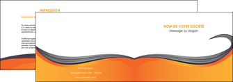 exemple depliant 2 volets  4 pages  orange fond orange couleur MLIG74450
