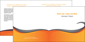 imprimerie depliant 2 volets  4 pages  orange fond orange couleur MLIG74464