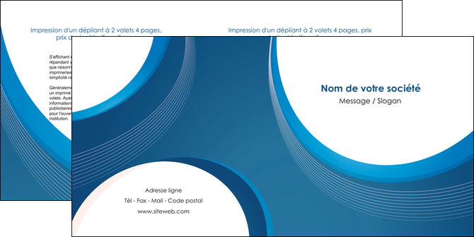 modele depliant 2 volets  4 pages  web design bleu fond bleu couleurs froides MIDLU74634