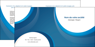 modele depliant 2 volets  4 pages  web design bleu fond bleu couleurs froides MIDLU74634