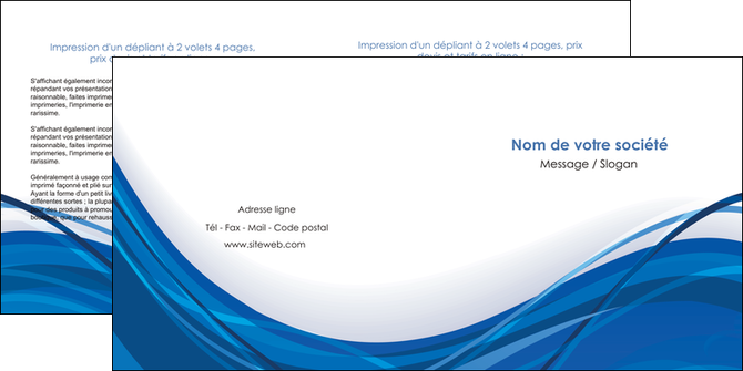faire depliant 2 volets  4 pages  web design bleu fond bleu couleurs froides MLGI74686