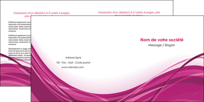 creer modele en ligne depliant 2 volets  4 pages  violet fond violet mauve MLIGLU74738