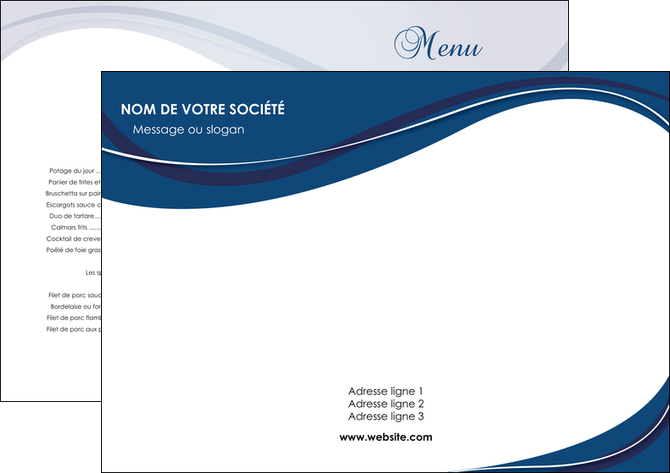 imprimer set de table web design bleu fond bleu courbes MFLUOO74816