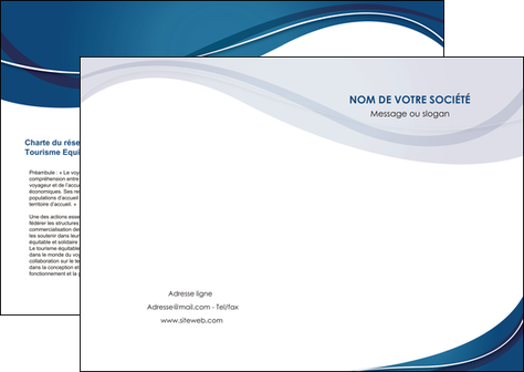 cree depliant 2 volets  4 pages  web design bleu fond bleu courbes MIDBE74822