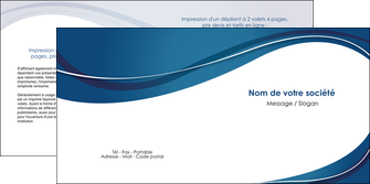 exemple depliant 2 volets  4 pages  web design bleu fond bleu courbes MFLUOO74846