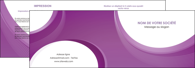 exemple depliant 2 volets  4 pages  web design violet fond violet courbes MLIGCH75722