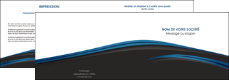 impression depliant 2 volets  4 pages  web design fond noir bleu abstrait MLIGBE75992