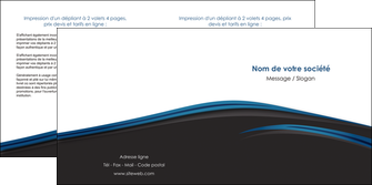 faire modele a imprimer depliant 2 volets  4 pages  web design fond noir bleu abstrait MLIGBE76004
