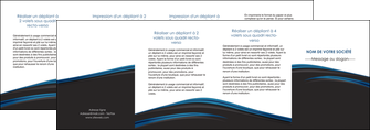 cree depliant 4 volets  8 pages  web design fond noir bleu abstrait MLIGBE76024