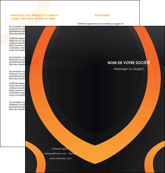 faire modele a imprimer depliant 2 volets  4 pages  web design noir orange texture MLGI79114