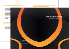 personnaliser maquette depliant 2 volets  4 pages  web design noir orange texture MLGI79140