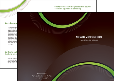 creation graphique en ligne depliant 2 volets  4 pages  web design noir fond noir vert MID79228