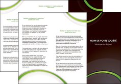 faire depliant 3 volets  6 pages  web design noir fond noir vert MID79248