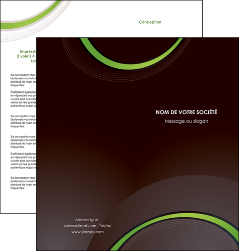 maquette en ligne a personnaliser depliant 2 volets  4 pages  web design noir fond noir vert MID79250