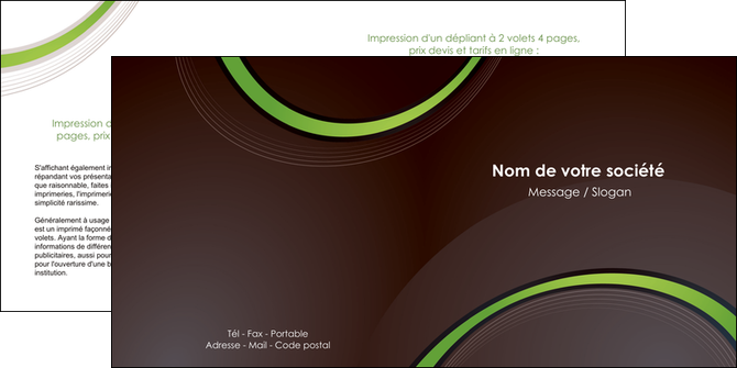 modele en ligne depliant 2 volets  4 pages  web design noir fond noir vert MID79252