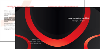 faire depliant 2 volets  4 pages  web design rouge rond abstrait MIF79660
