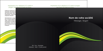 maquette en ligne a personnaliser depliant 2 volets  4 pages  paysage vert gris nature MIFBE80380