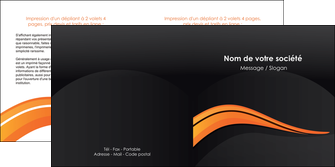 impression depliant 2 volets  4 pages  web design orange gris couleur froide MIF80432