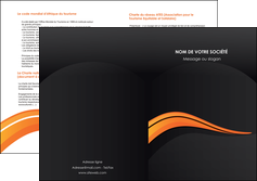 faire modele a imprimer depliant 2 volets  4 pages  web design orange gris couleur froide MIF80442