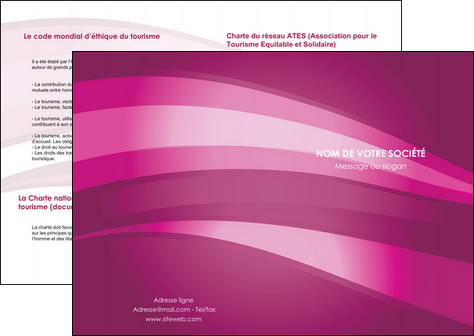 personnaliser modele de depliant 2 volets  4 pages  web design rose rose fuschia couleur MID80512