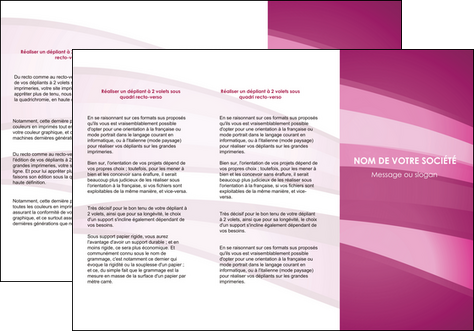 cree depliant 3 volets  6 pages  web design rose rose fuschia couleur MID80532
