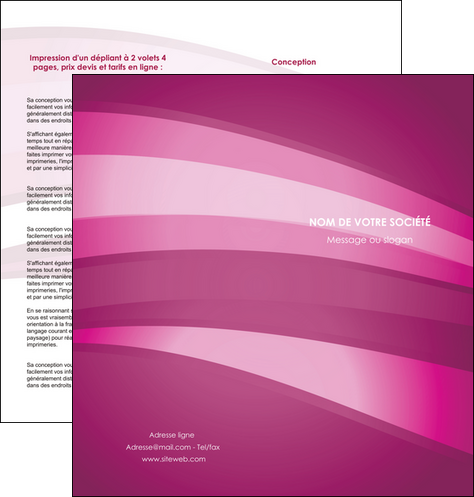 modele depliant 2 volets  4 pages  web design rose rose fuschia couleur MID80534