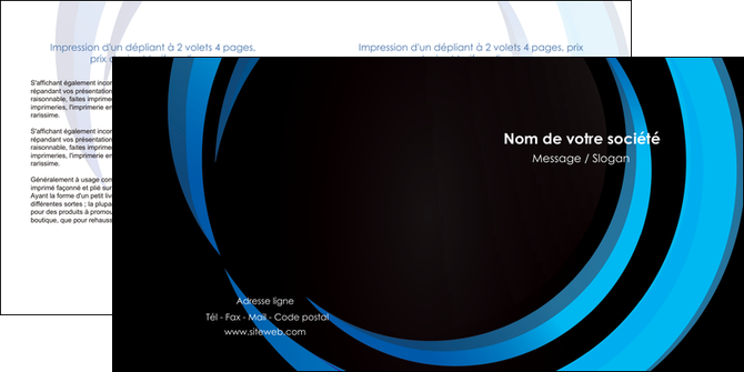 impression depliant 2 volets  4 pages  web design bleu couleurs froides abstrait MLGI81310