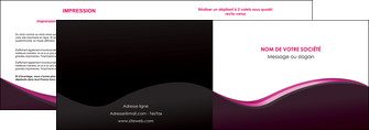 faire modele a imprimer depliant 2 volets  4 pages  web design violet noir fond noir MLIG81964
