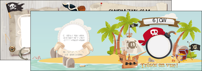 personnaliser modele de depliant 2 volets  4 pages  faire part pirate bateau MIDBE96340