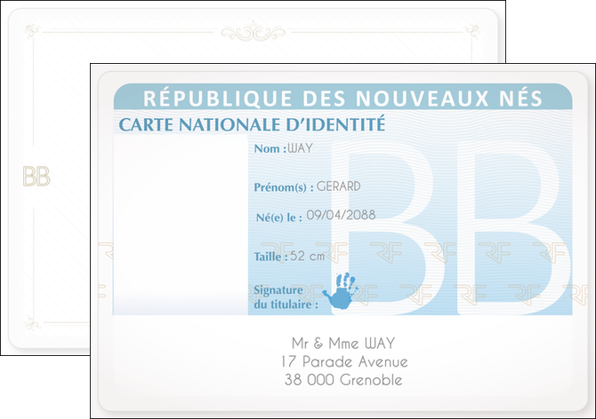modele en ligne flyers carte identite garcon MIDBE96344